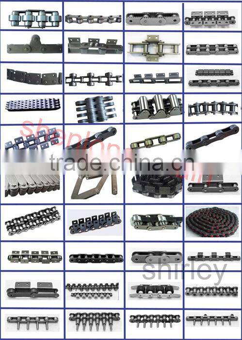 Pitch 150mm conveyor roller chain with A2 attachments every link one side. Use for mesh belt conveyor machine