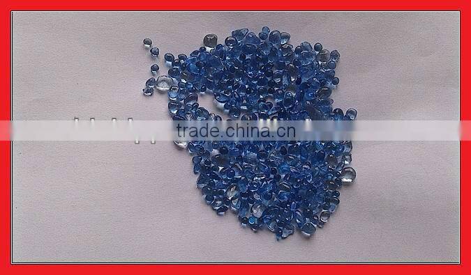 Blue glass pebbles