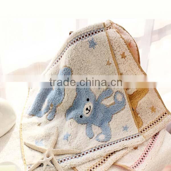 100% cotton jacquard style soft bear design lovely hand towel