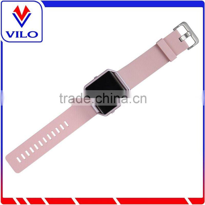 For Fitbit Blaze bands,Soft Silicone Watch Band Replacement Wrist Strap with black Metal Frame Case for Fitbit Blaze