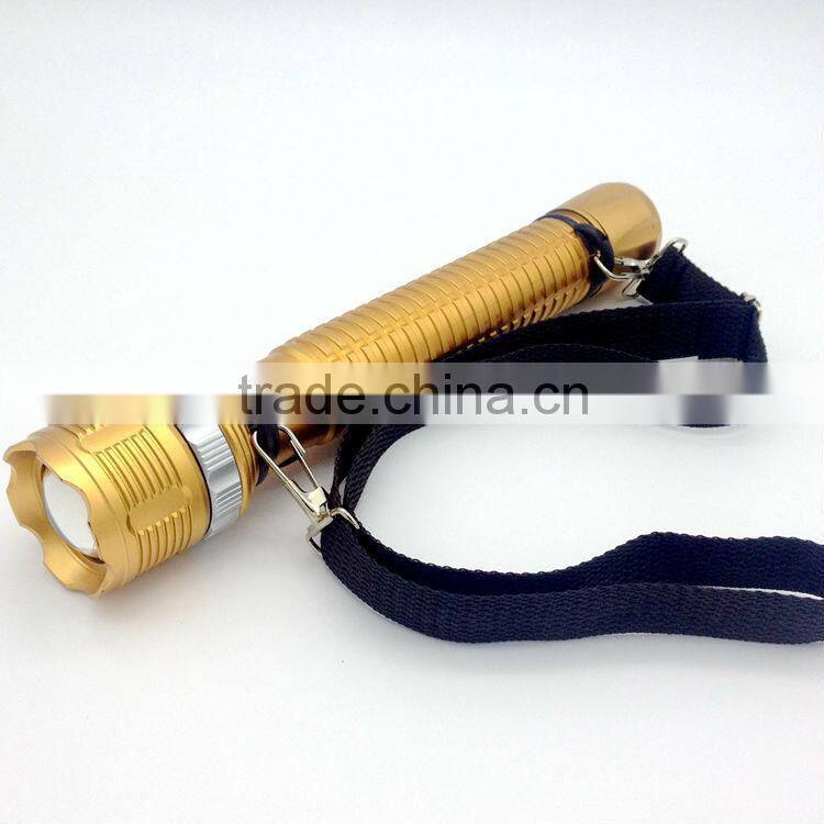 1W powerful led with 3D batteries Zoom adjustable flashlight