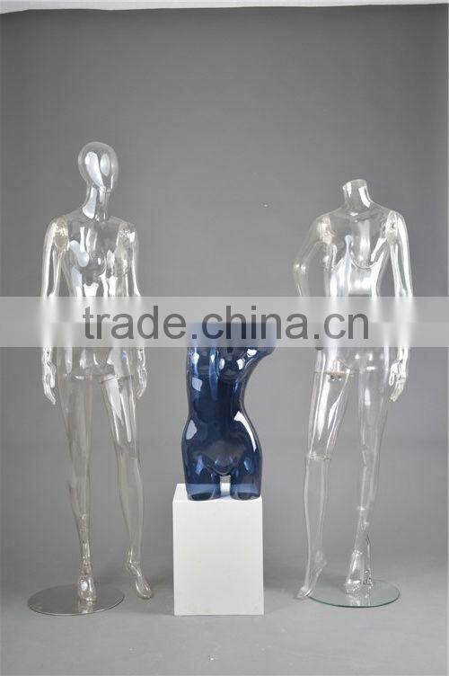 Transparent plastic polycarbonate mannequin