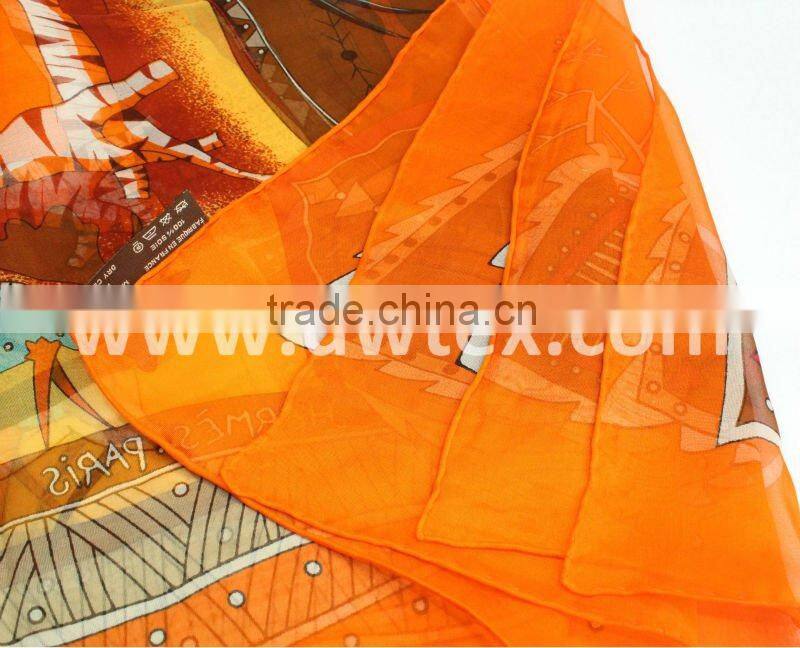 Digital print silk scarf