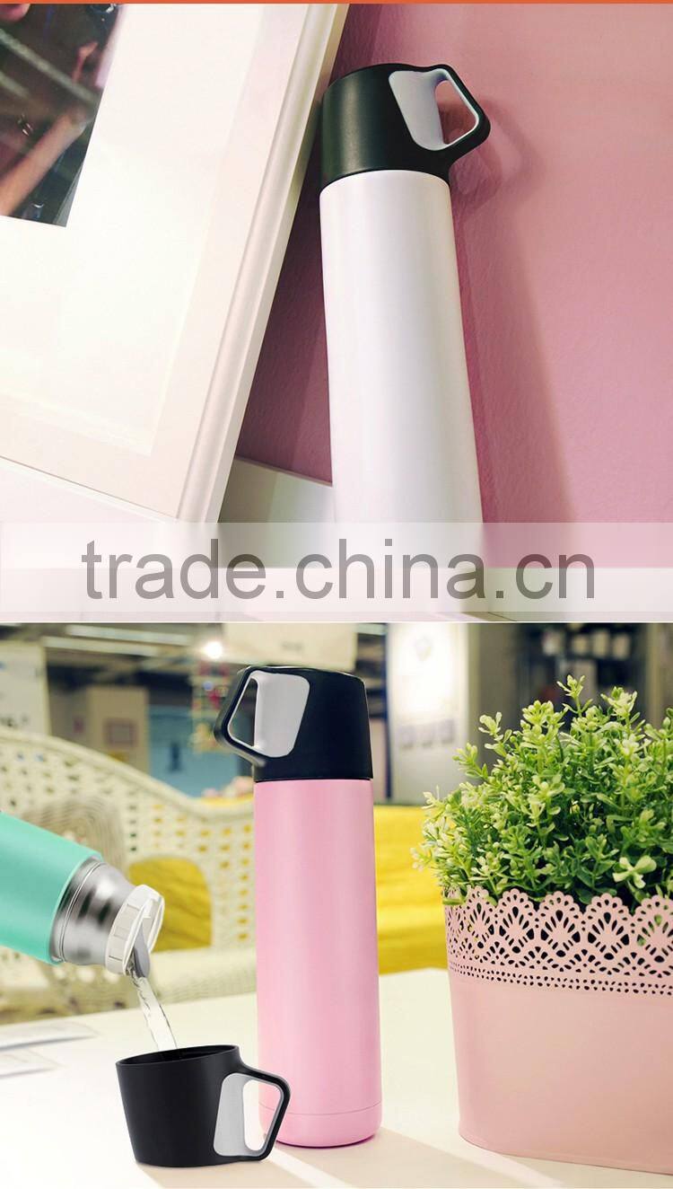 Wholesale 500ml gift with logo stainless steel vacuum bottle/double wall water bottle
