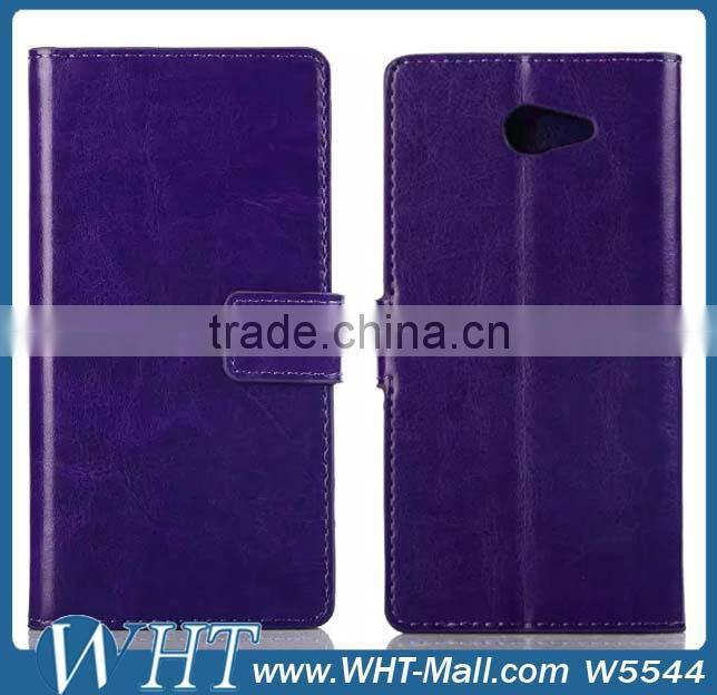 Cheap Mobile Phone Cases Leather Flip Case for Sony Xperia M2 Mobile Phone Case