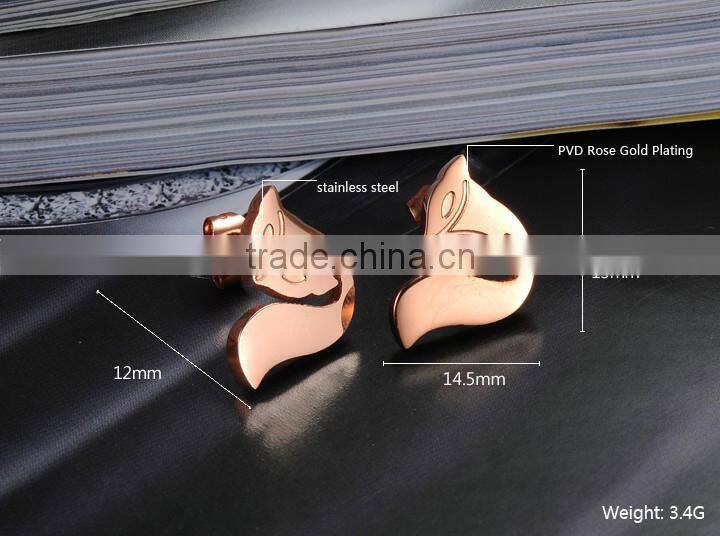 Alibaba Express In Spanish Stainless Steel Rose Gold Dog Earrings