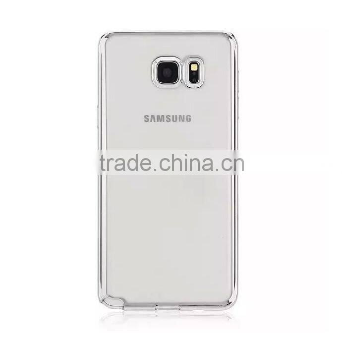 Wholesale Luxury Ultra Thin Transparent Soft Chrome Electroplating TPU Case for Samsung Galaxy Note 5