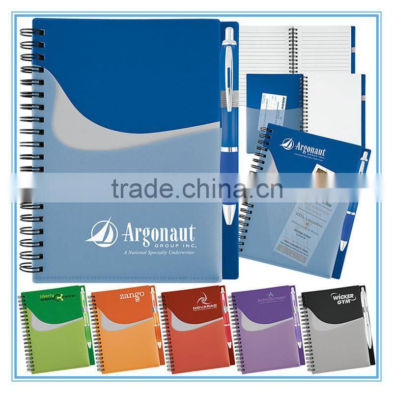 PP spiral notebook with pen loop