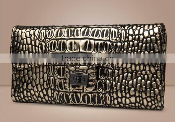 Luxury brand handbag for women Genuine leather crocodile business clutch bag purse