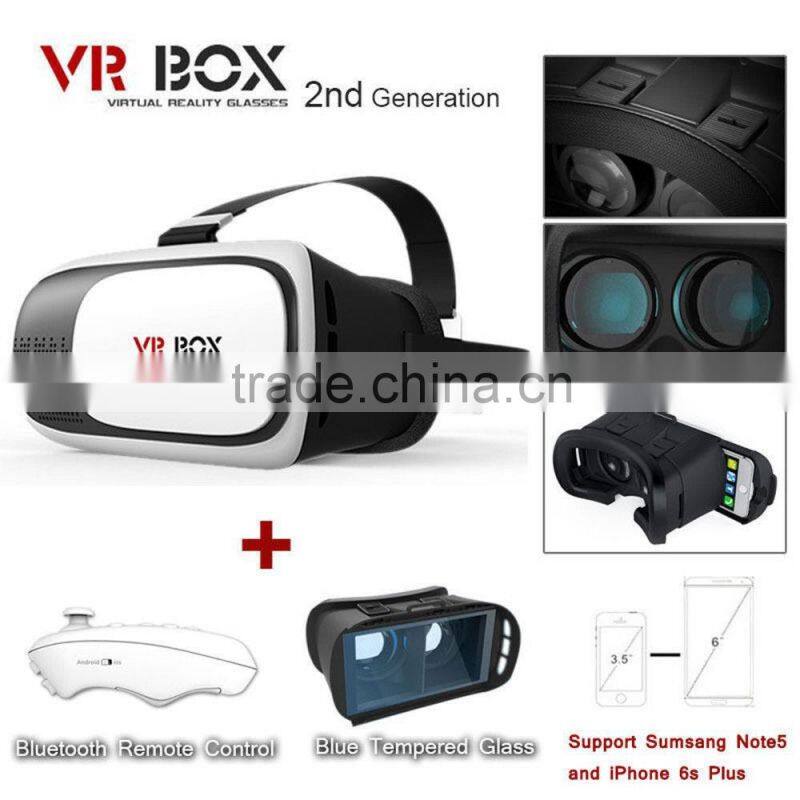 2016 New Arrive 3D VR Box Virtual Reality Glasses Cardboard Movie Game for Samsung IOS iPhone