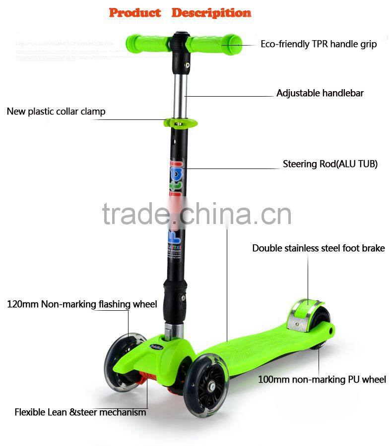 New attractive maxi folding scooter with non-welding T-bar for children