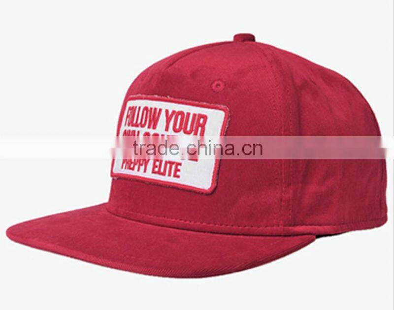 red 5panel cordutoy embroidery patch hip hop snapback caps and hats