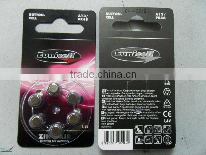 Eunicell high voltage A13 1.4V hearing aid batteries A13 A10