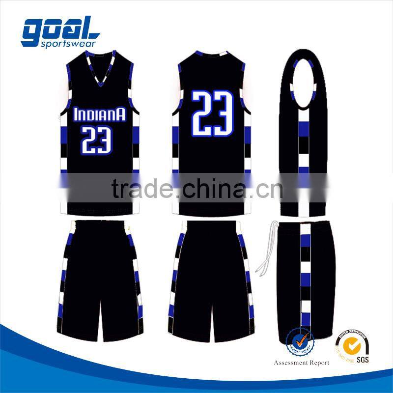 New style full sublimation customized black cheap team no moq basketball uniform
