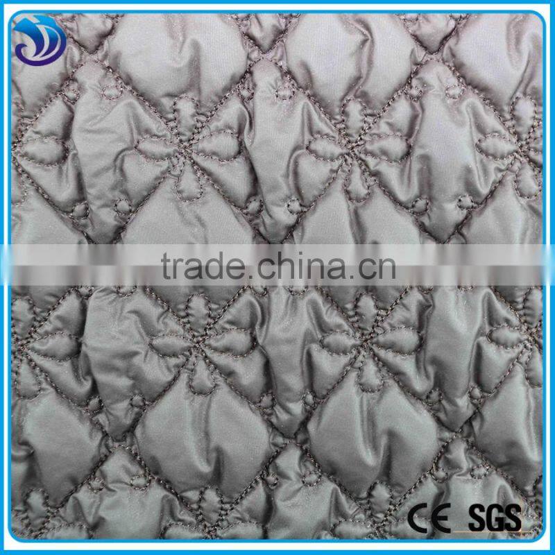 Polyester wadding embroidery quilted fabric for winter garment