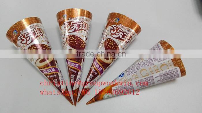 Food Grade Laminated Aluminum Foil Cone Paper For Packing Ice Cream