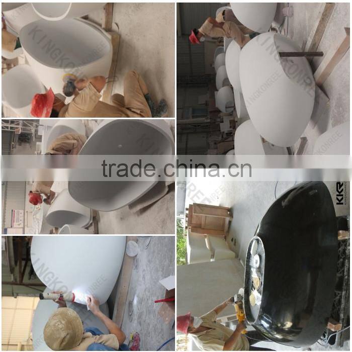 Kingkonree Modern Design Round Big Soaking Freestanding BathTub