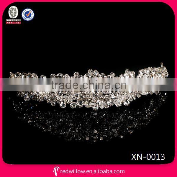 Topwedding USABride Silver Rhinestone handmade beads Tiara Crown Bridal Tiara
