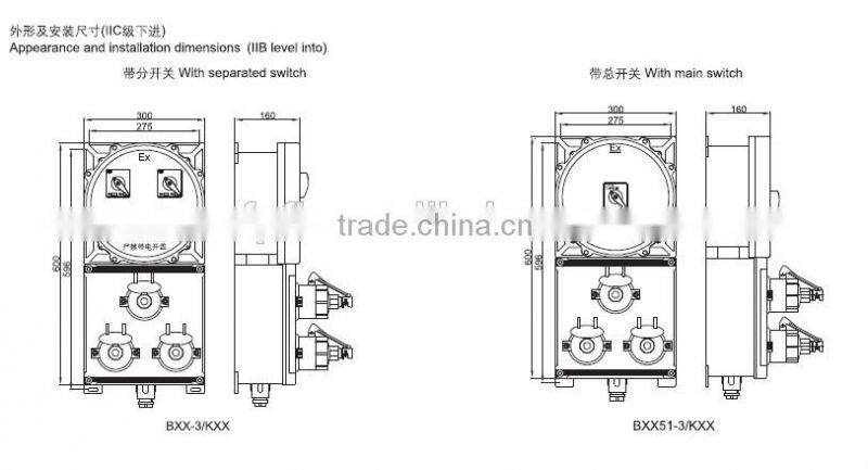 BXS51 high quality hot sale explosion proofpower maintaining socket box