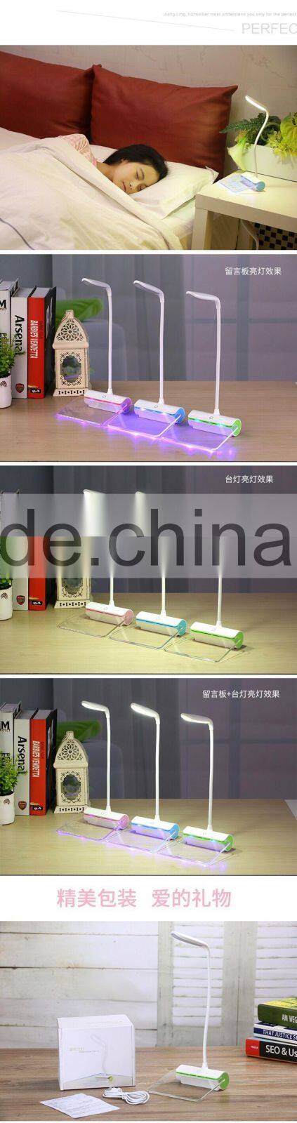 Rechargeable 360 degree twist hose desk lamp with luminous message boards
