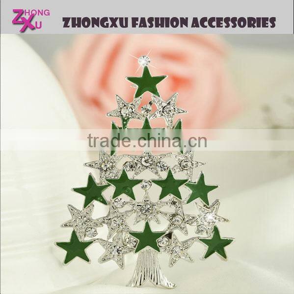 new custom promotion green tree brooch