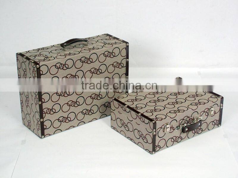 Retro decorative design light brown suitcase lines