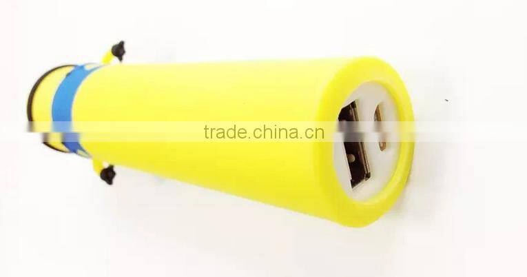 2014 New PVC cartoon minions style mobile power bank 2000mah/2200mah/2600mah
