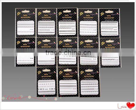 25 Sheets Fabulous Lace Black White Nail Art 3D Sticker Tips HN1204