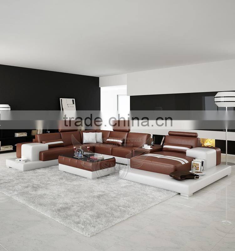 USA Cheap red leather sectinal sofa ON PROMOTION