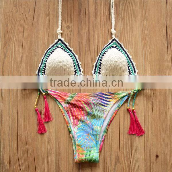 open sexy girl bikini sets, sexy lady knitted bikini , crochet beach bikini