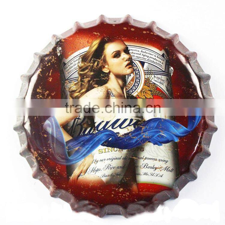 wholesale vintage metal sign bottle cap of home club decoration
