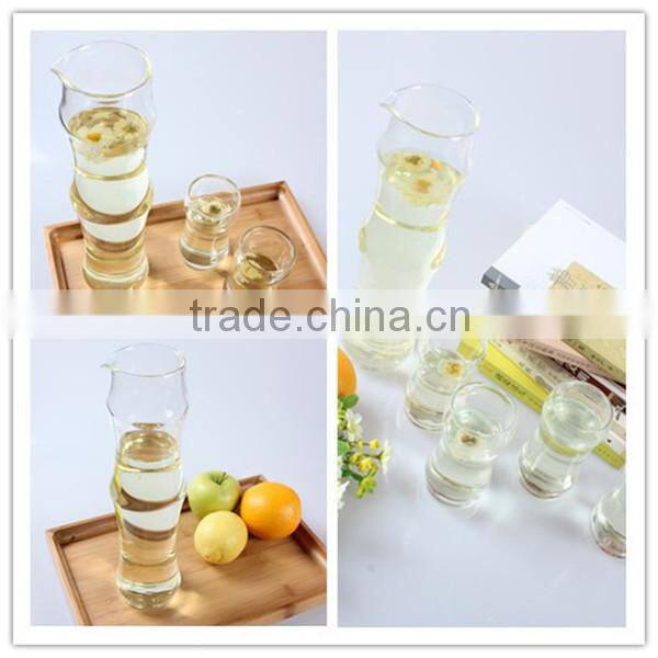 800ml manufacturer hot sale custom logo pyrex bamboo shape promotional clear glass pitcher