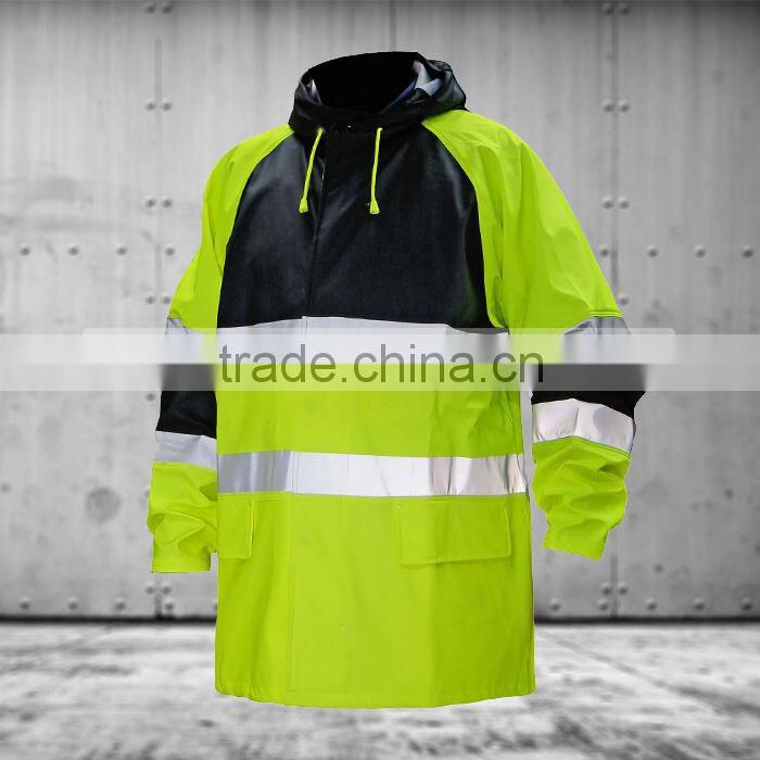 EN471 / EN ISO 11612 Flame retardant PU rainwear parka