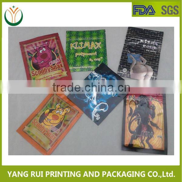2016 Hot Sale,China manufacture Geeked Up Herbal Incense Bags,Kush herbal incense bag for sale