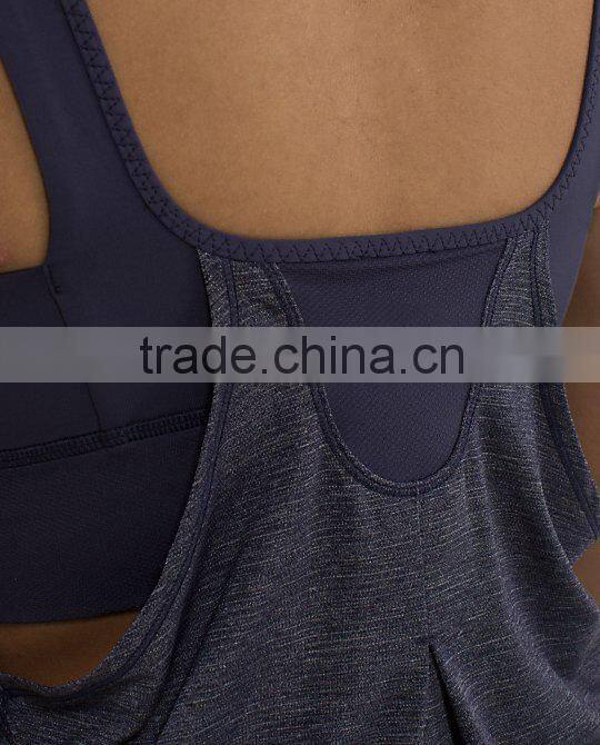 2015 new style cotton spandex loose lady plain gym tank tops
