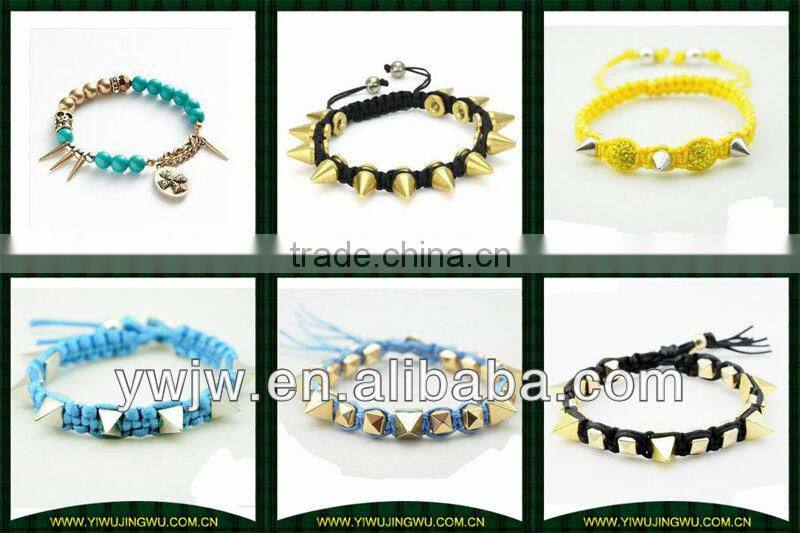 Fashion spike bracelets handmade bracelets rivet bead bangles (JW-G1031)
