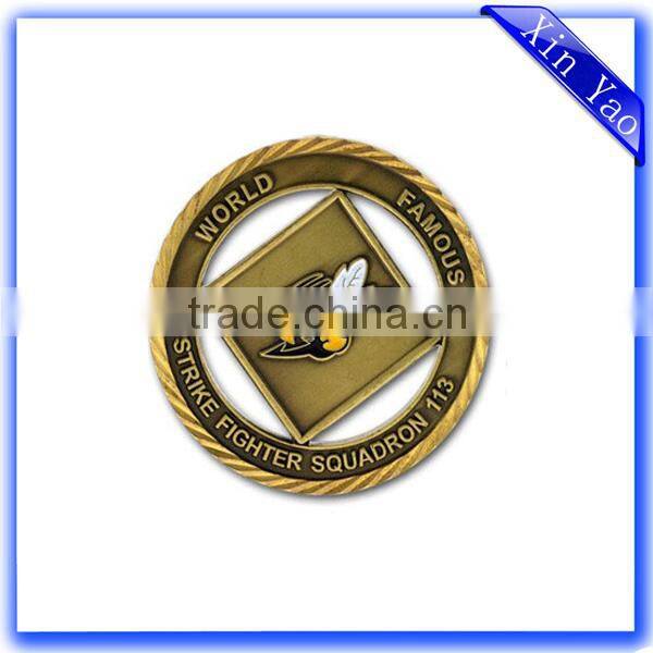 Factory die cast zinc alloy antique nickel enamel cheap coin