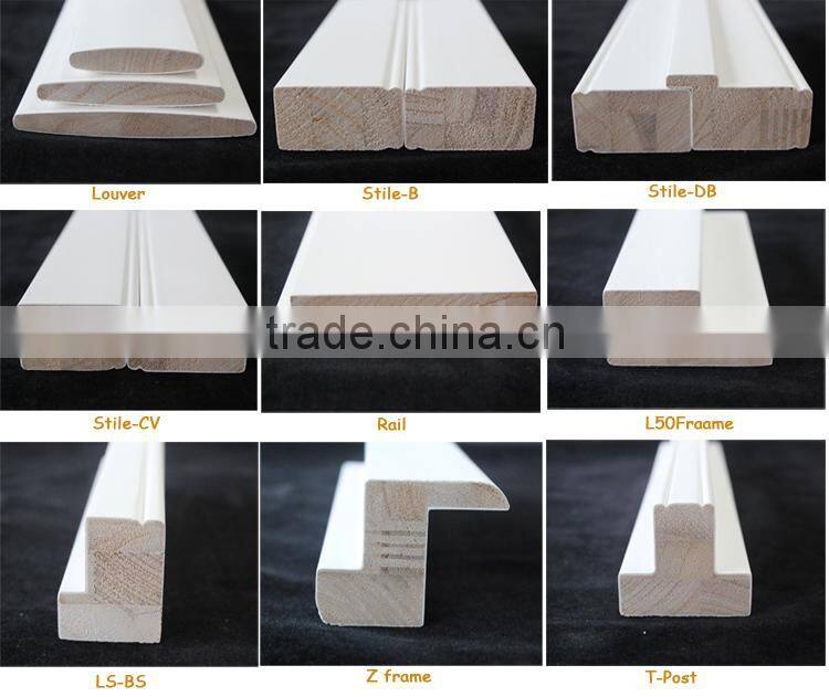 Primed wood timber window shutter components