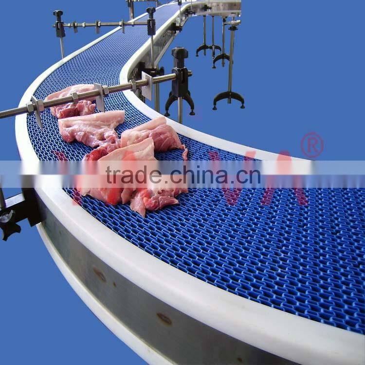 Food conveyor for slaughtering industry/modular belt conveyor line