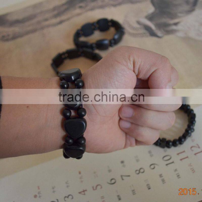 Natural black bian stone bangle