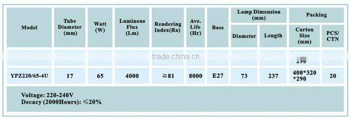 High Power T2 energy saving lamp(3U)