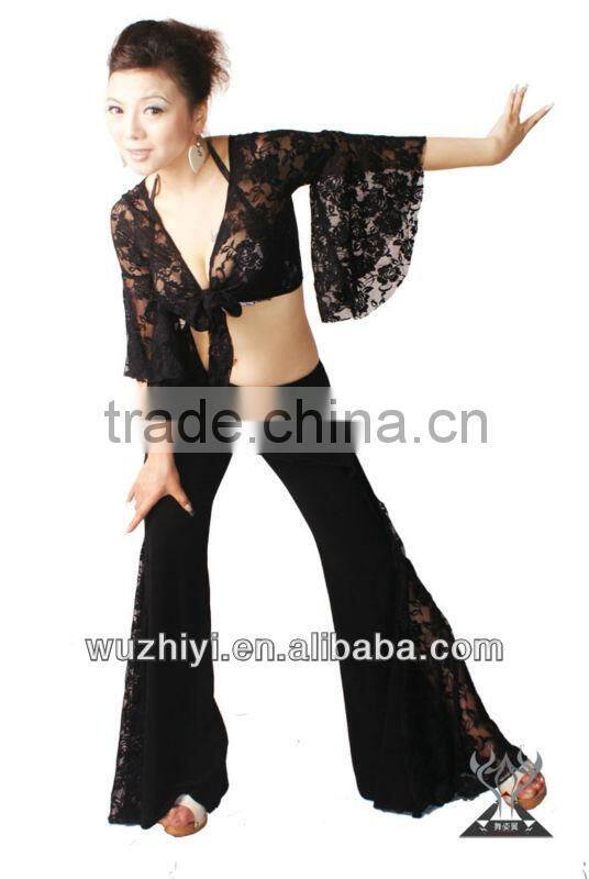 Qiancai Wuchieal long yoga practice pants,belly dancing trousers,sexy yoga belly dance pants (QC1001-5)