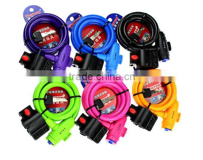 Multicolor mountain bicycle cable lock