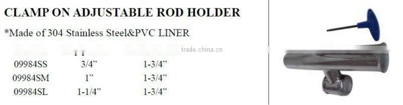 Great Stainless Clamp On Adjustable 1-1/2" to 1-3/4" Tube in Stylish Rod Holder