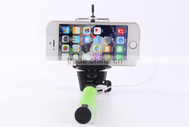 2015 hot portable in pocket walking stick selfie stick with wired cheap price