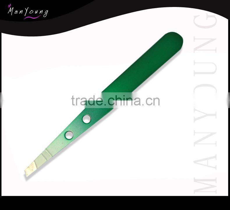 high quality stainless steel blue coated A type tweezer for eyelash extension