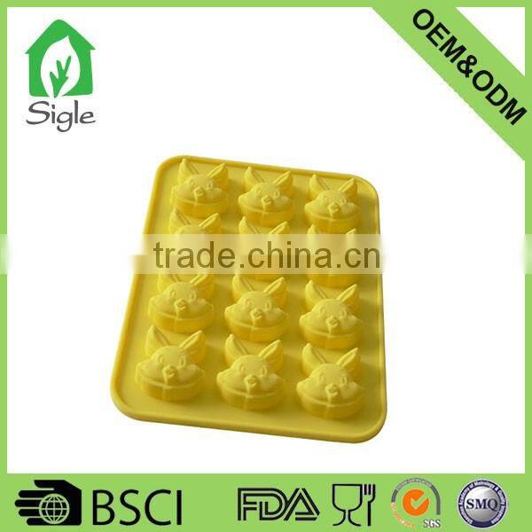 silicone 12cups mini rabbit shape chocolate mould/ice tray