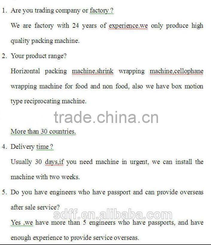 Cheap Price Handmade Noodles Flow Packaging Machine with Ce Certificated