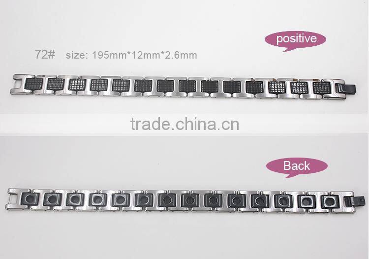 tungsten ceramic magnetic bracelet with germanium stone Super September Purchasing Alibaba
