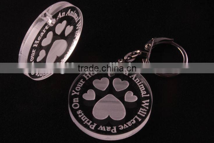 ATI OEM Qrade Wholesale clear plastic Owl custom printed acrylic keychain